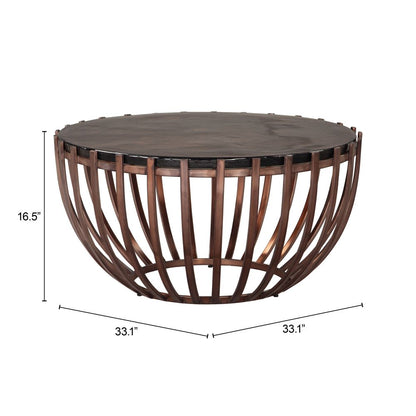 Zuo Modern Kafig Iron Frame Round Coffee Table