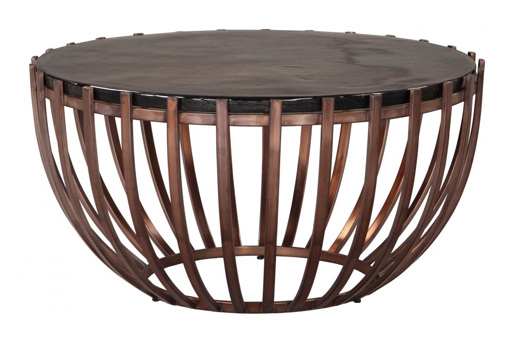 Zuo Modern Kafig Iron Frame Round Coffee Table