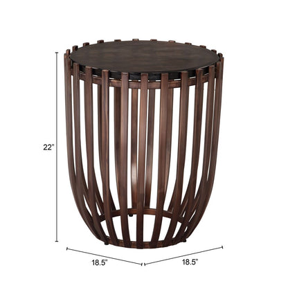 Zuo Modern Kafig Iron Frame Round Side Table