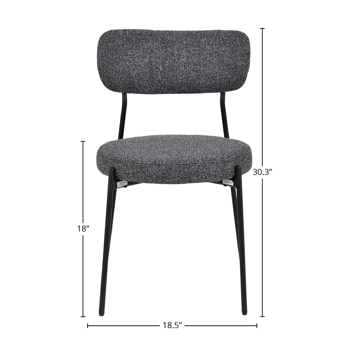 LH Home Kai Fabric Armless Dining Chair (Set of 2)