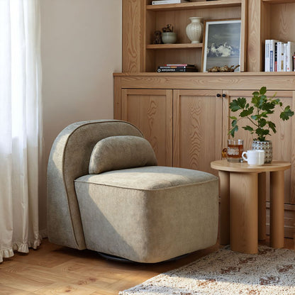 Zuo Modern Kakao Shearling Fabric Swivel Club Chair