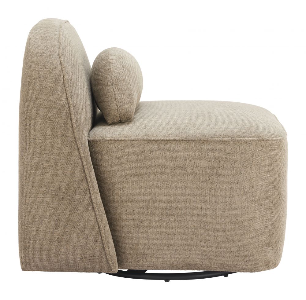 Zuo Modern Kakao Shearling Fabric Swivel Club Chair