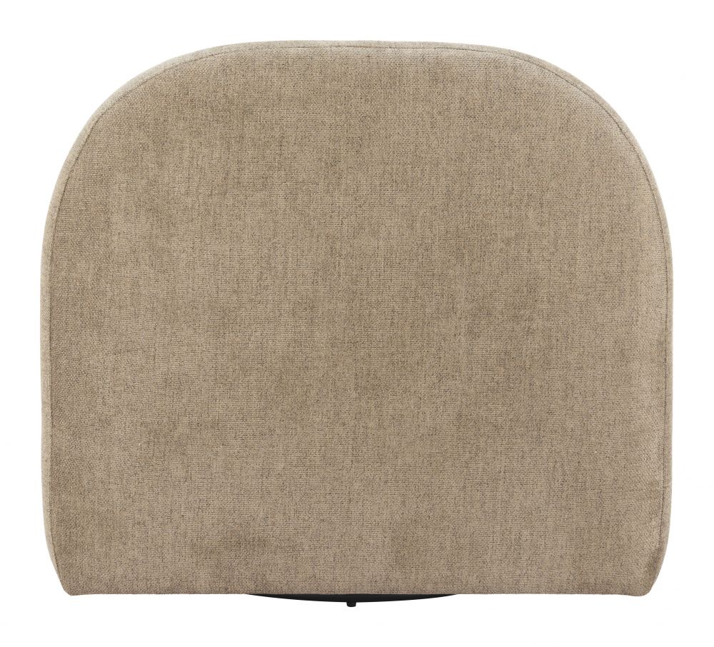 Zuo Modern Kakao Shearling Fabric Swivel Club Chair