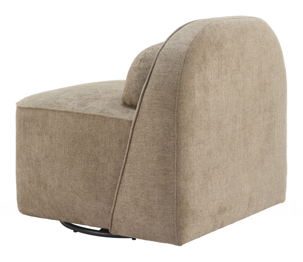 Zuo Modern Kakao Shearling Fabric Swivel Club Chair