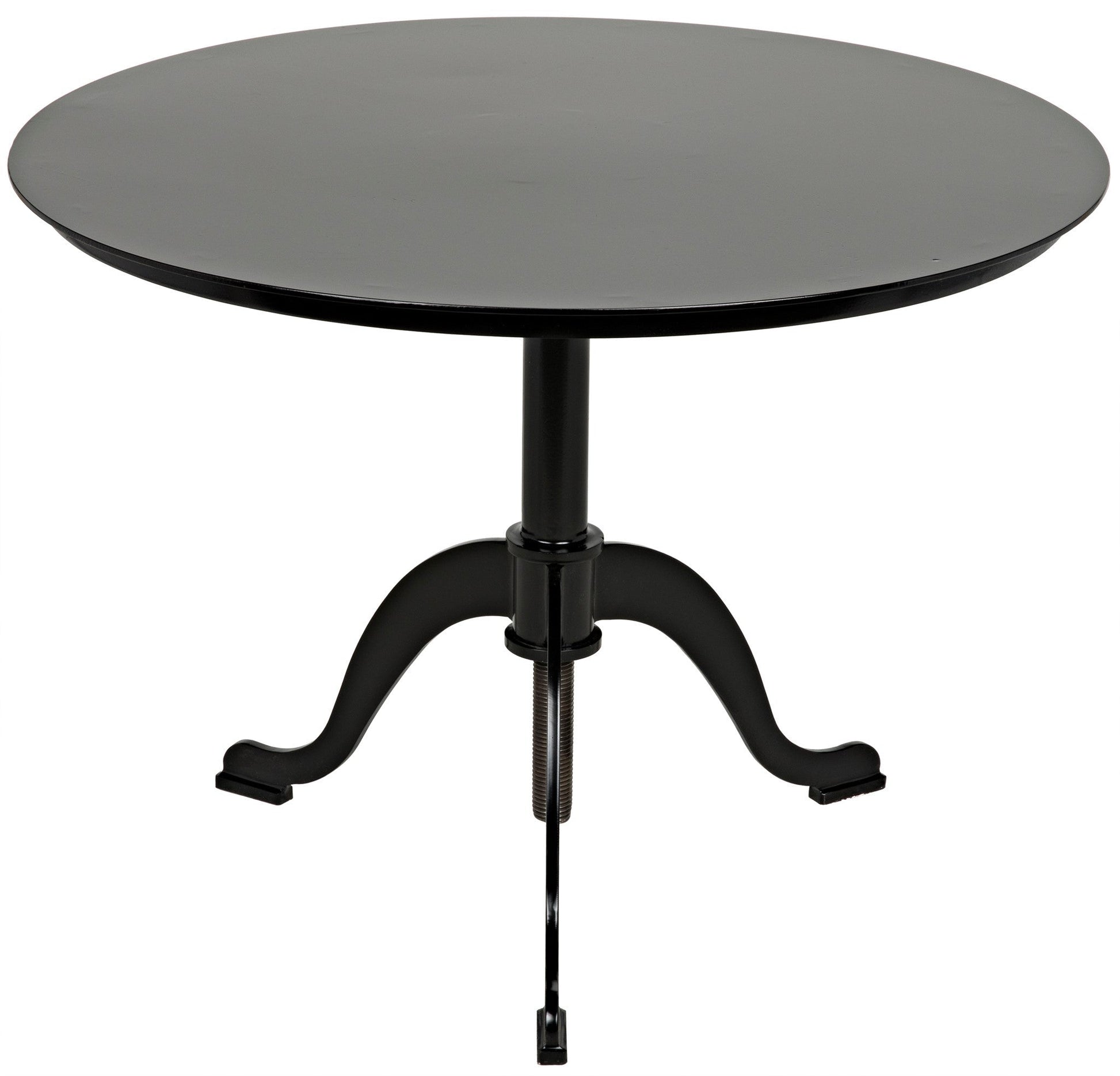 Kaldera Black Steel Round Side Table-Side Tables-Noir-Sideboards and Things