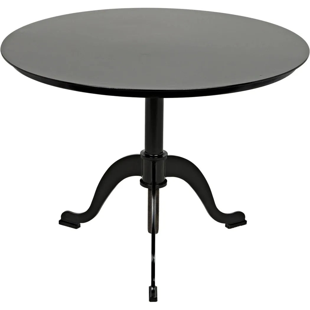 Noir Kaldera Black Steel Round Side Table