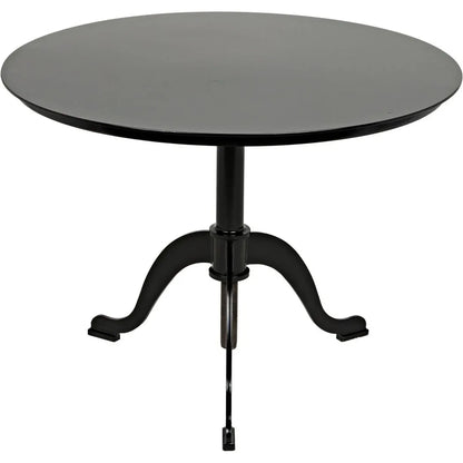 Noir Kaldera Black Steel Round Side Table