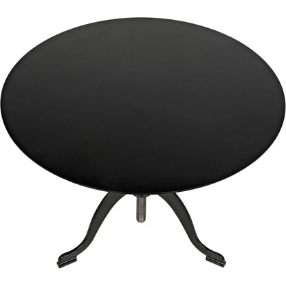 Noir Kaldera Black Steel Round Side Table