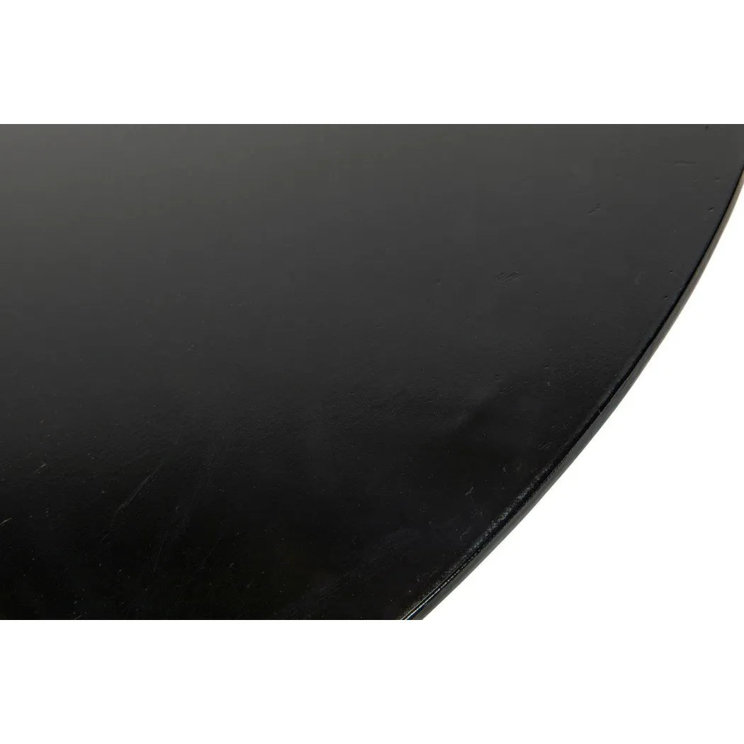 Noir Kaldera Black Steel Round Side Table