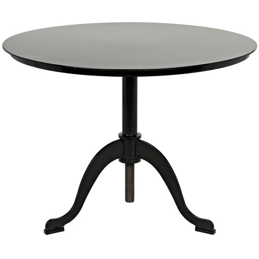 Kaldera Black Steel Round Side Table-Side Tables-Noir-Sideboards and Things