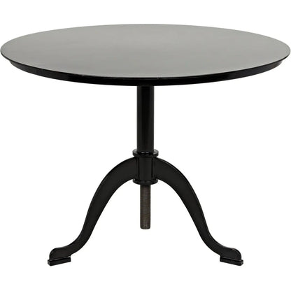 Noir Kaldera Black Steel Round Side Table