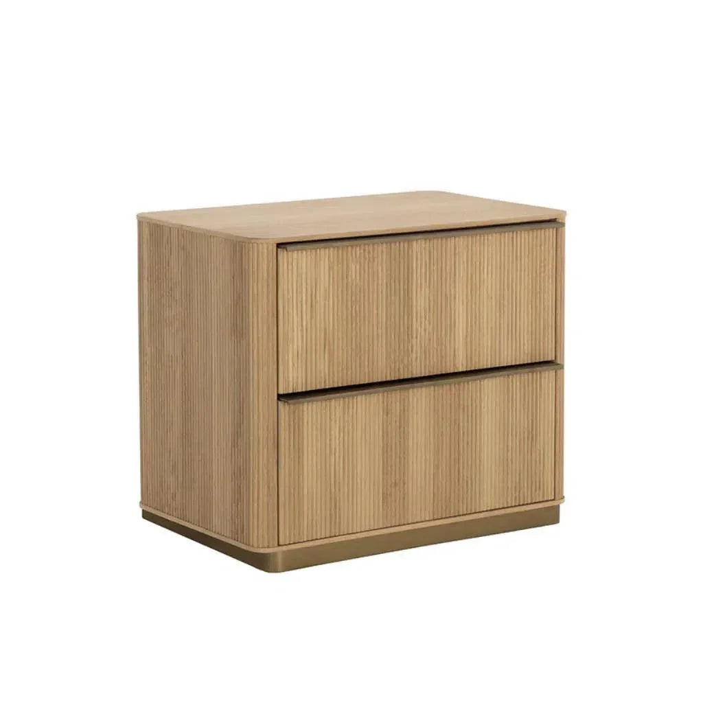 Kalla 2 Drawers Wooden Nightstand - LOOMLAN - SUNPAN - Nightstands