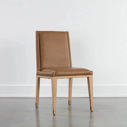 SUNPAN Kalla Brown Faux Leather Dining Chair 2PC