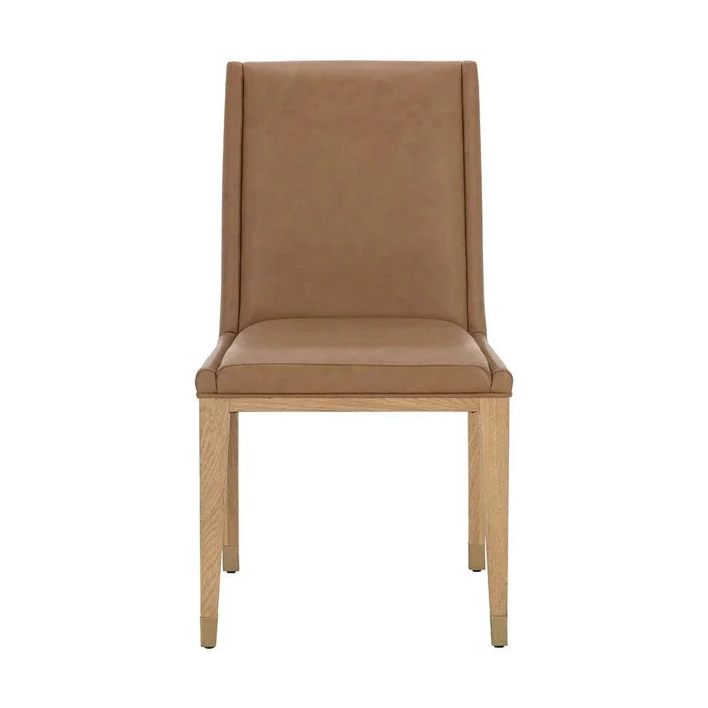 SUNPAN Kalla Brown Faux Leather Dining Chair 2PC