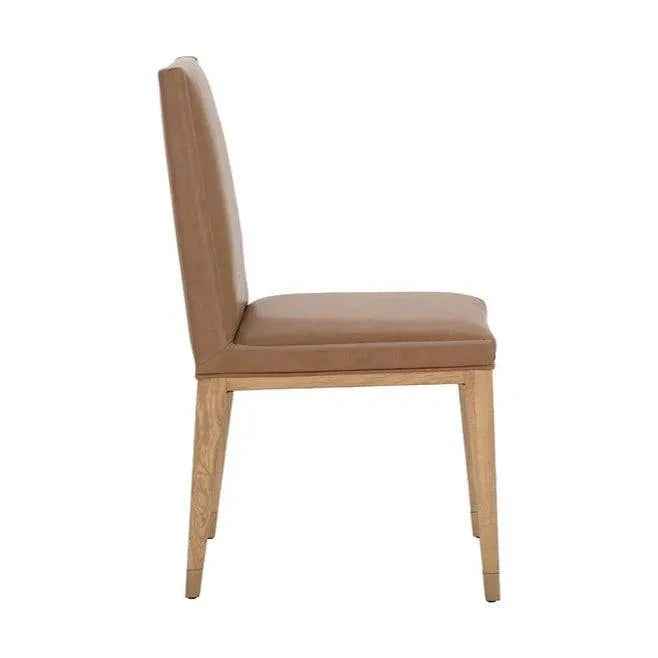 SUNPAN Kalla Brown Faux Leather Dining Chair 2PC