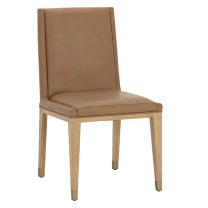 SUNPAN Kalla Brown Faux Leather Dining Chair 2PC