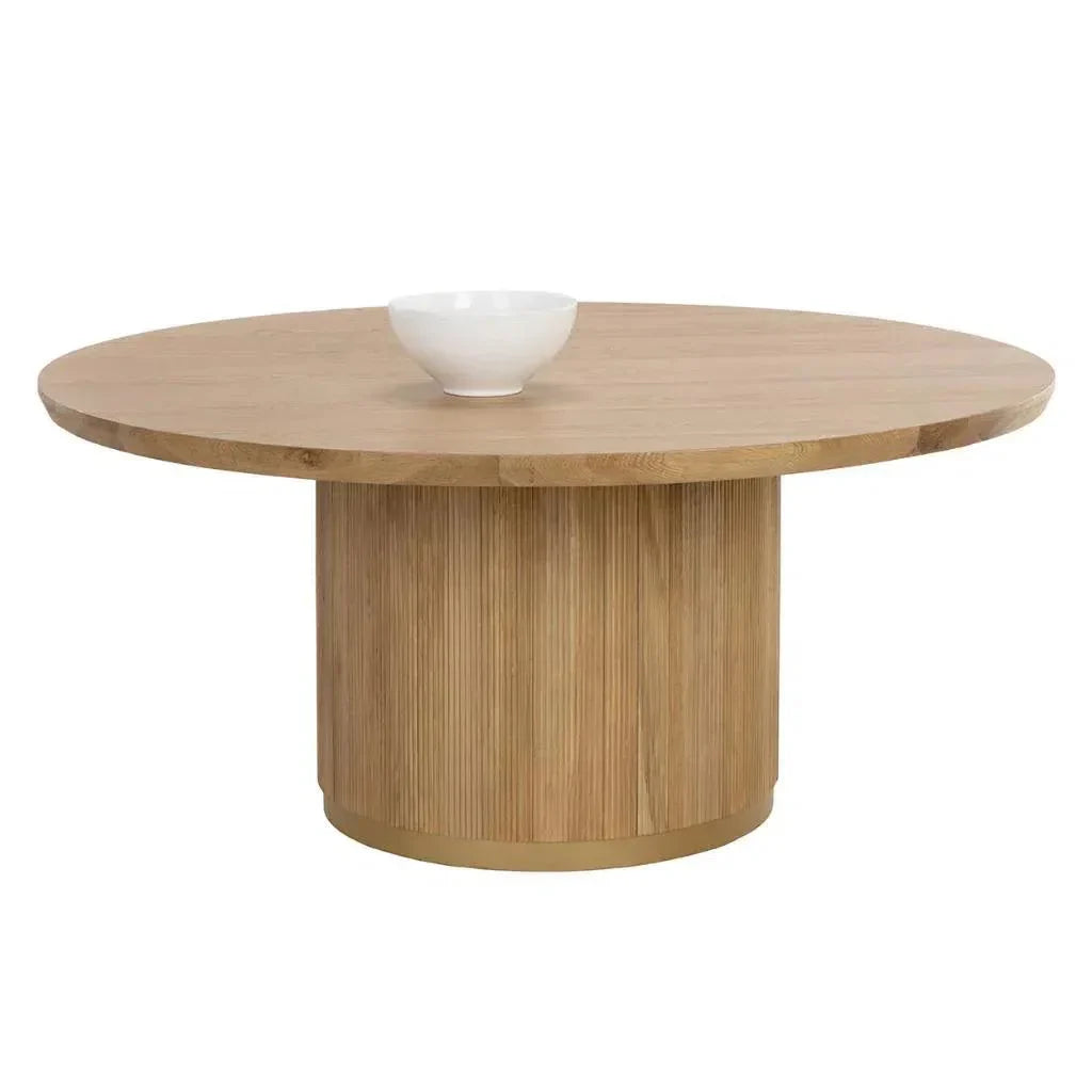 Kalla Wooden Round Dining Table-Dining Tables-SUNPAN-LOOMLAN