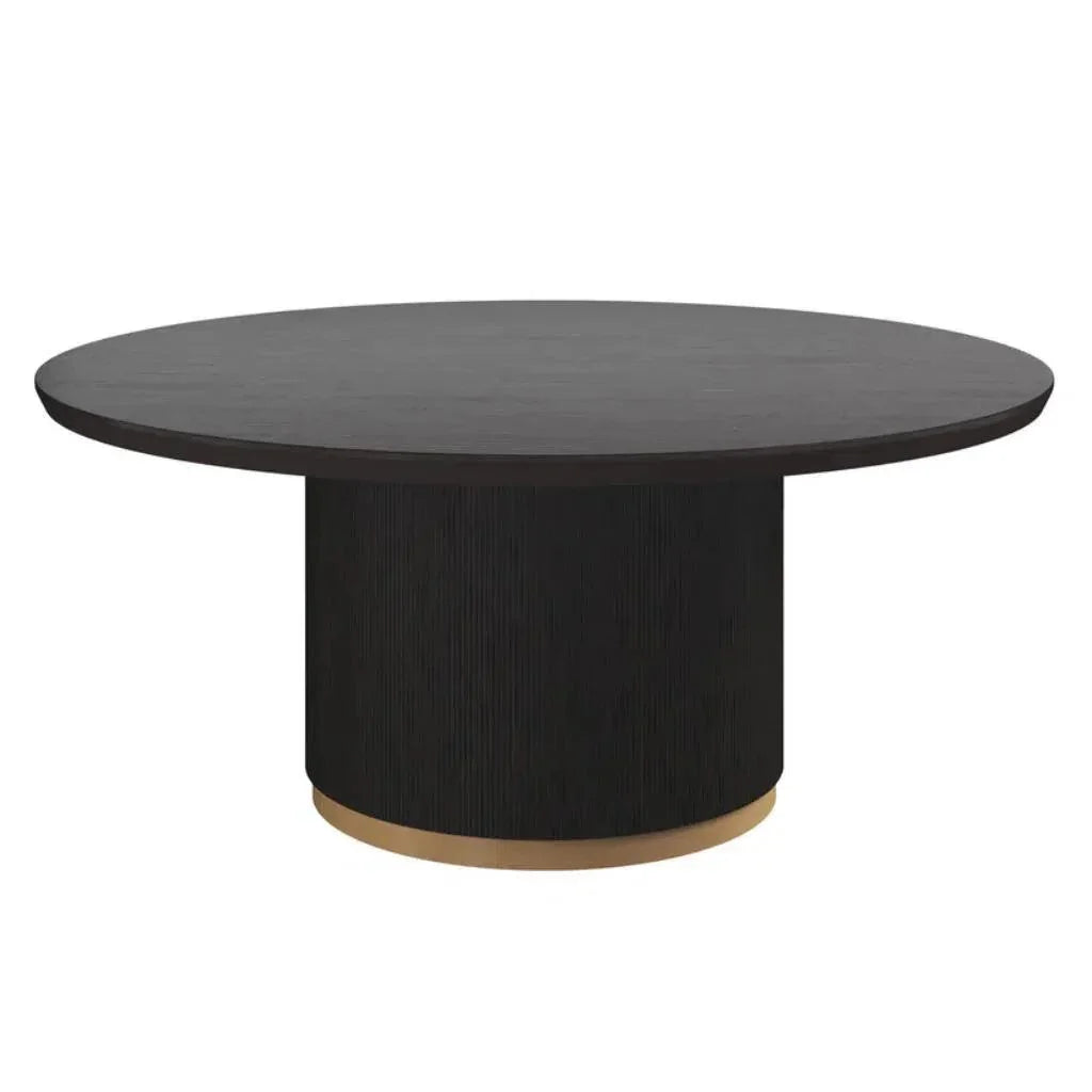 Kalla Wooden Round Dining Table-Dining Tables-SUNPAN-Charcoal-LOOMLAN