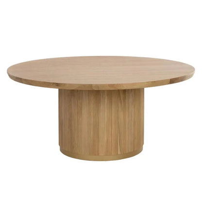 Kalla Wooden Round Dining Table-Dining Tables-SUNPAN-Rustic Oak-LOOMLAN