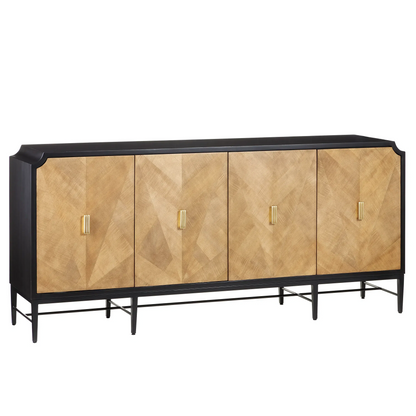 Kallista Taupe Credenza-Sideboards-Currey & Co-Sideboards and Things