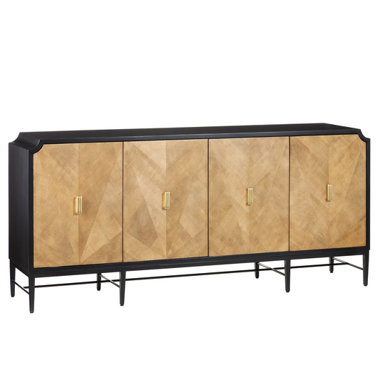 Kallista Taupe Credenza-Sideboards-Currey & Co-Sideboards and Things