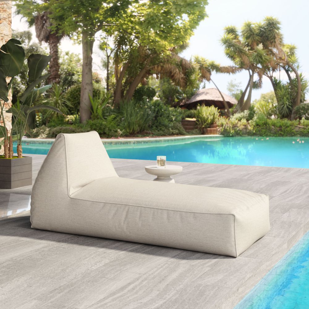 Zuo Modern Kalm Olefin Fabric Outdoor Chaise Lounge