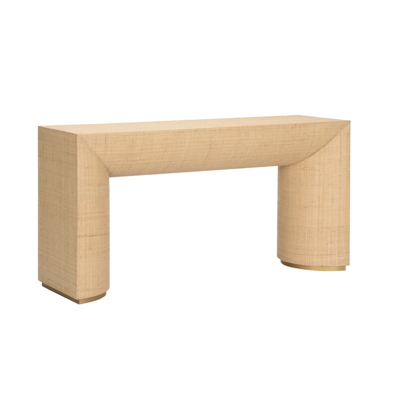 Wildwood Kamo Natural Raffia Finish Console Table