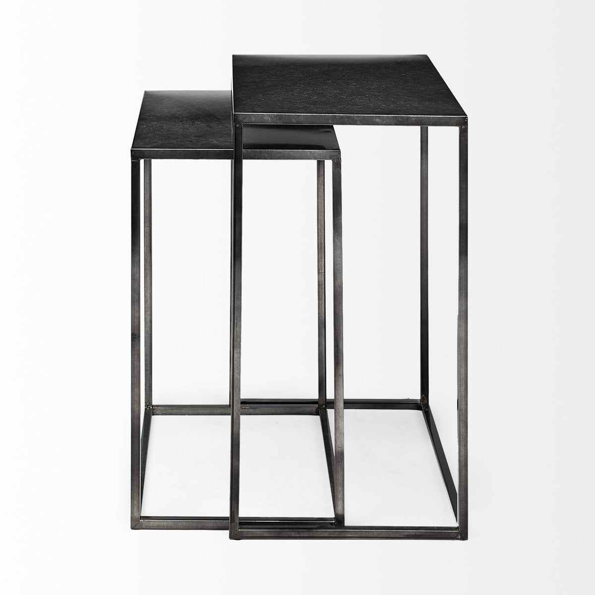 Mercana Kasey Galvanized Metal Nesting Accent Table 2PC