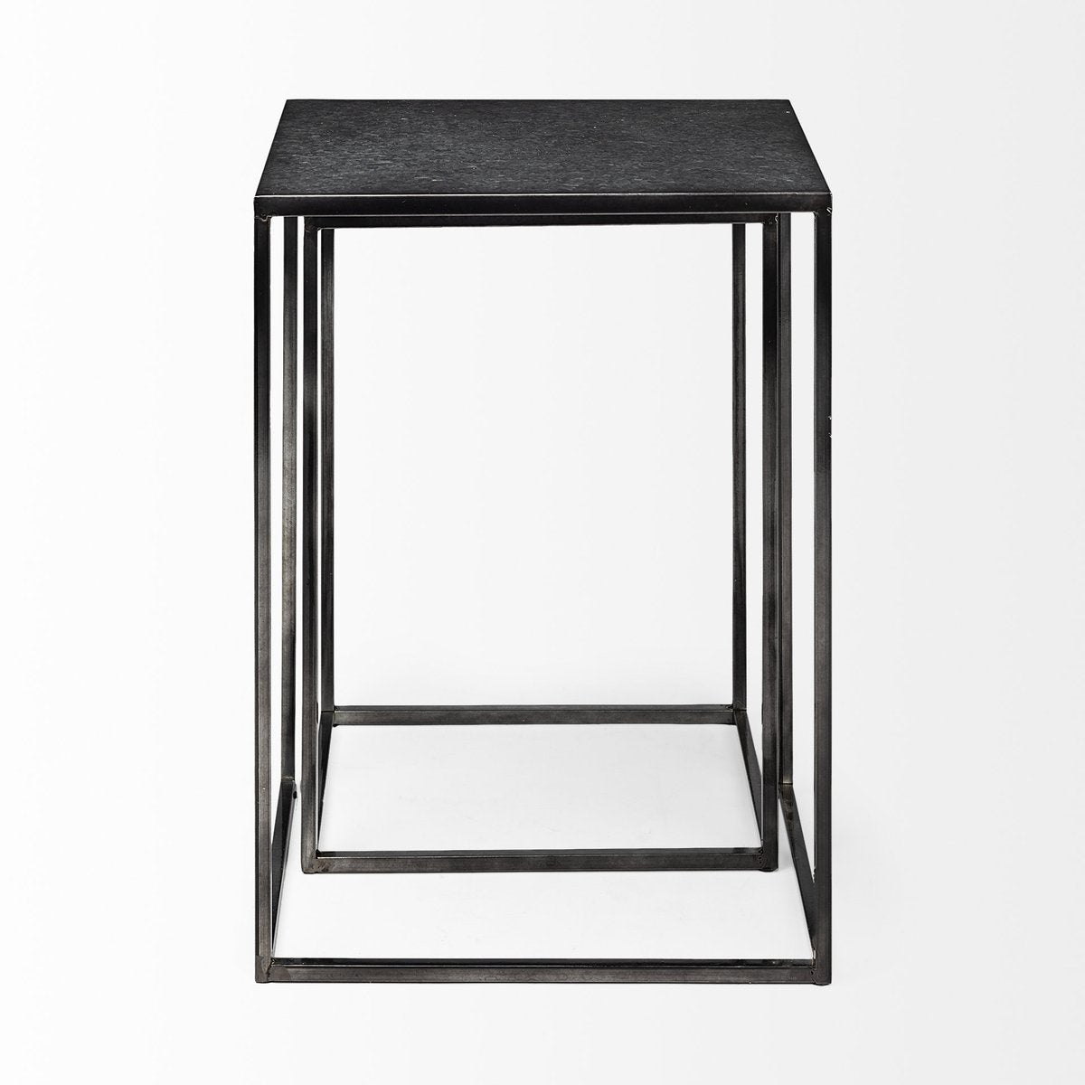 Mercana Kasey Galvanized Metal Nesting Accent Table 2PC