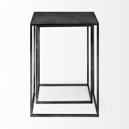 Mercana Kasey Galvanized Metal Nesting Accent Table 2PC
