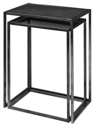 Mercana Kasey Galvanized Metal Nesting Accent Table 2PC