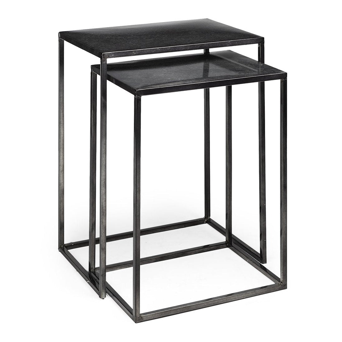 Mercana Kasey Galvanized Metal Nesting Accent Table 2PC