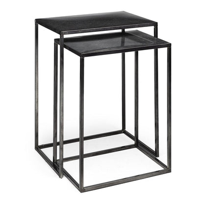 Mercana Kasey Galvanized Metal Nesting Accent Table 2PC
