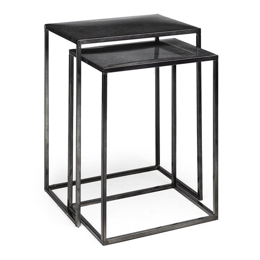 Mercana Kasey Galvanized Metal Nesting Accent Table 2PC