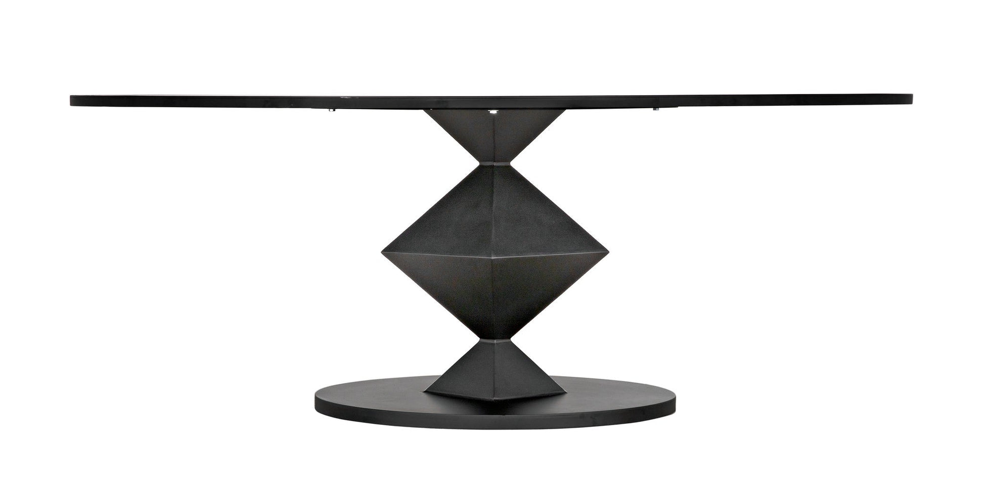 Katana Oval Dining Table, Black Metal-Dining Tables-Noir-Sideboards and Things