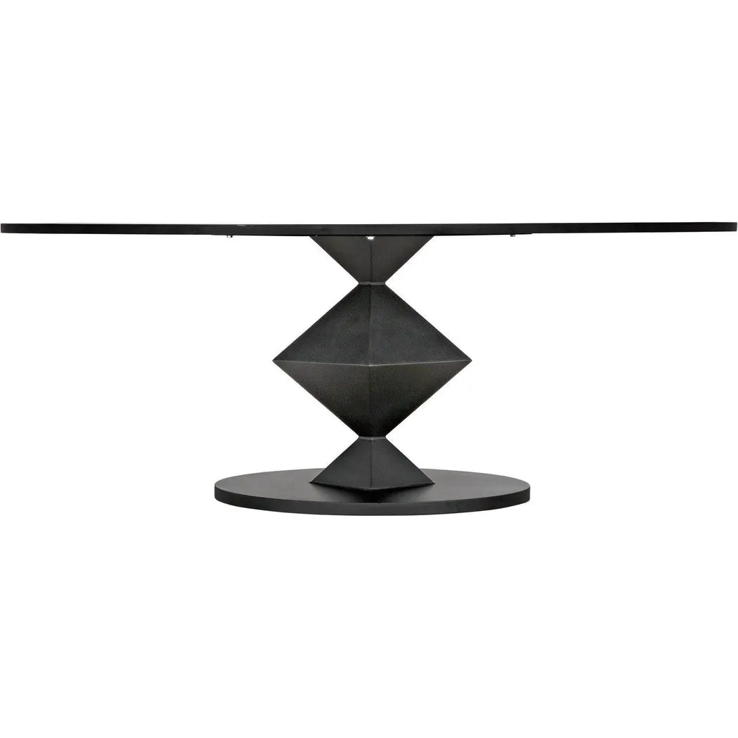Katana Oval Dining Table, Black Metal