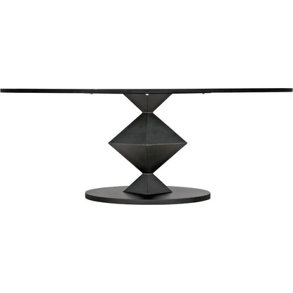 Katana Oval Dining Table, Black Metal