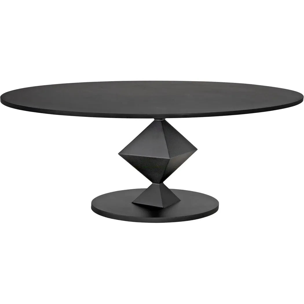 Katana Oval Dining Table, Black Metal