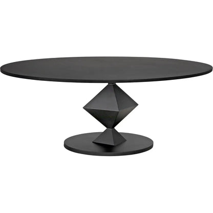 Katana Oval Dining Table, Black Metal