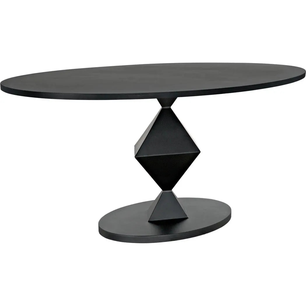 Katana Oval Dining Table, Black Metal