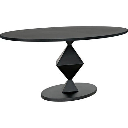 Katana Oval Dining Table, Black Metal