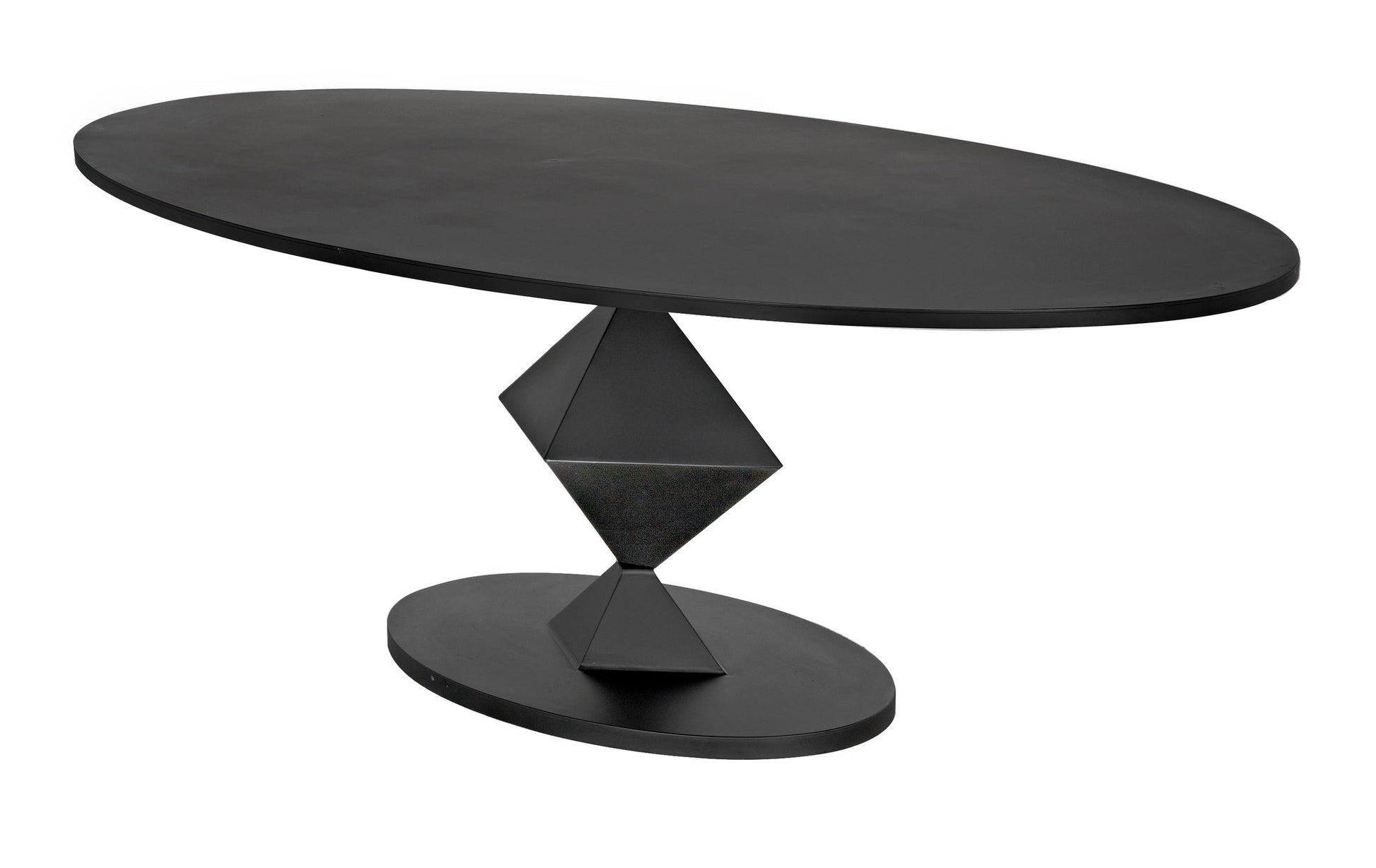 Katana Oval Dining Table, Black Metal-Dining Tables-Noir-Sideboards and Things