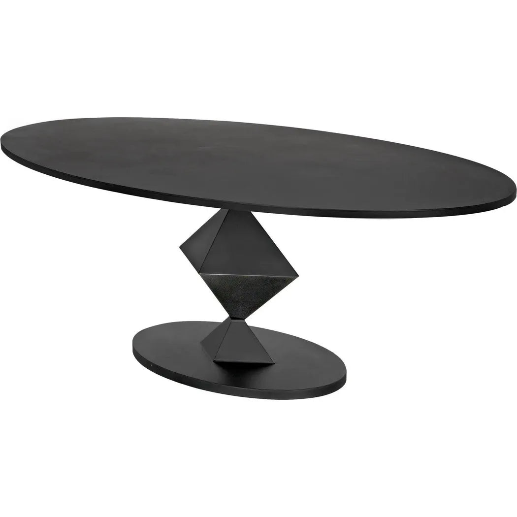 Katana Oval Dining Table, Black Metal