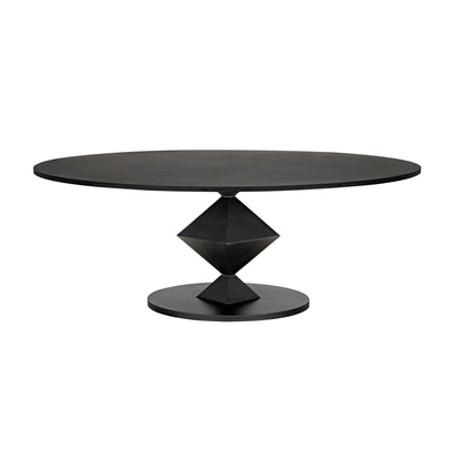 Katana Oval Dining Table, Black Metal-Dining Tables-Noir-Sideboards and Things