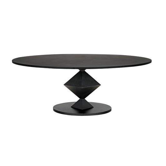 Katana Oval Dining Table, Black Metal-Dining Tables-Noir-Sideboards and Things