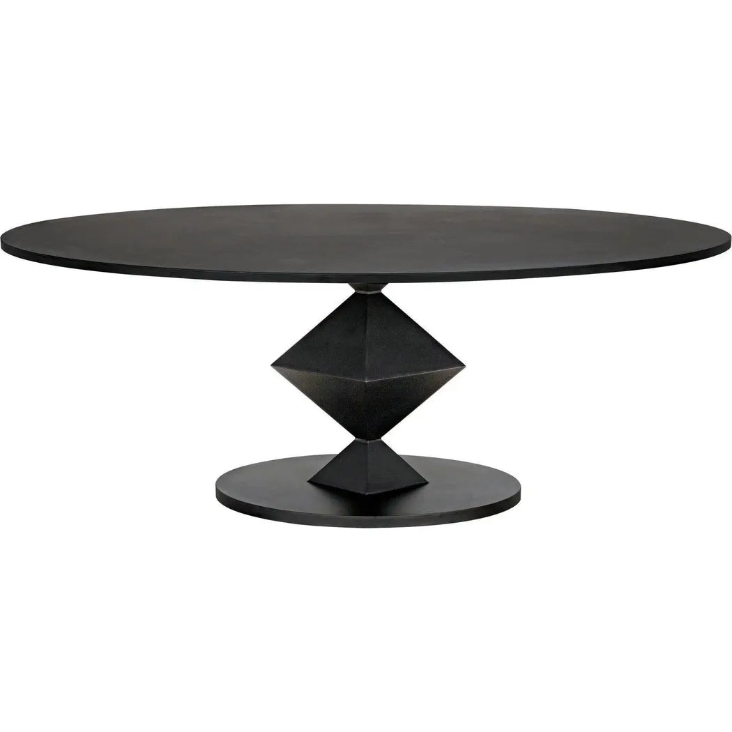 Katana Oval Dining Table, Black Metal