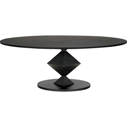 Katana Oval Dining Table, Black Metal