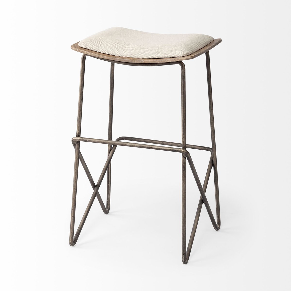 Mercana Katniss Cream Fabric Counter Stool