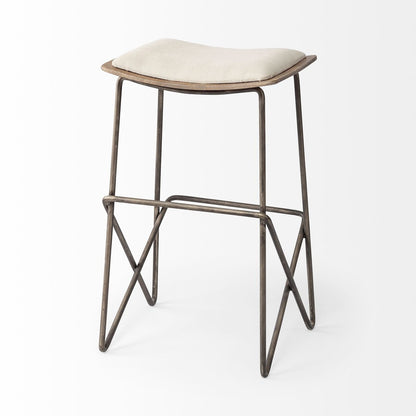 Mercana Katniss Cream Fabric Counter Stool