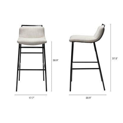 Kavalan Leather Low-Back Barstool